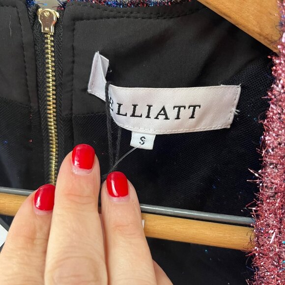 NEW Elliatt Lorelai Dress Striped Metallic BodyCon Dress Zip Up Women's Size Sma - Picture 6 of 10